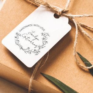 Floral Doodle Handgemaakt met liefde Rubberstempel