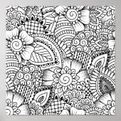 Floral Doodle Pattern 2 Poster (Voorkant)