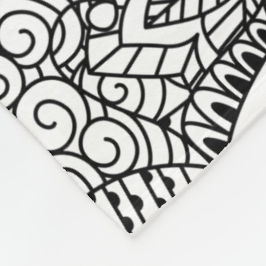 Floral Doodle Pattern Fleece Deken (Hoek)