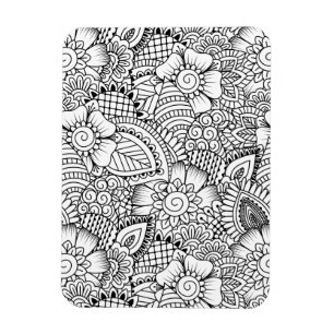 Floral Doodle Pattern Magneet