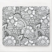 Floral Doodle Pattern Muismat (Voorkant)