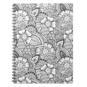Floral Doodle Pattern Notitieboek