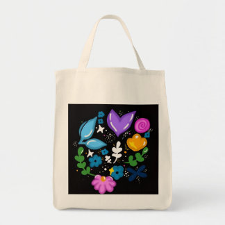 Floral doodle tote bag