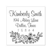 Floral Doodles Adresstempel Zelfinktende Stempel (Design)