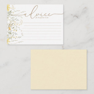 Floral d'or Carte de conseil Baby shower Fleur s