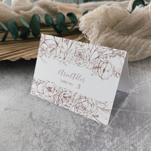 Floral doré   Cartes de Mariage Rose Gold