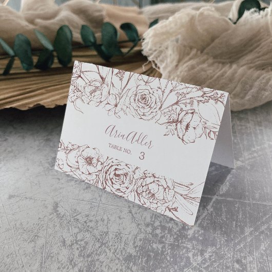 Floral doré | Cartes de Mariage Rose Gold