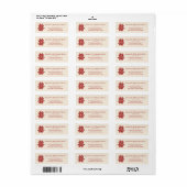 Floral Double Happiness Chinese Wedding Address Etiket (Full Sheet)