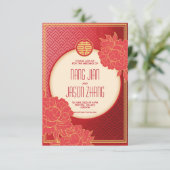 Floral Double Happiness Kaart (Staand voorkant)