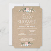 Floral doux | Invitation Baby shower (Devant)