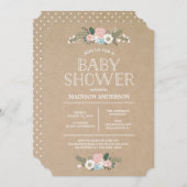 Floral doux | Invitation Baby shower (Devant / Derrière)