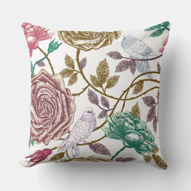 Floral Dove Coussin (Recto)