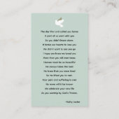 Floral Dove funéraire Carte photo de prière (Dos)