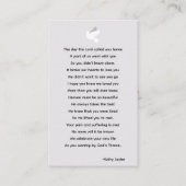 Floral Dove funéraire Carte photo de prière (Dos)