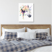 Floral Dprimed Unicorn Canvas Afdruk (Insitu (Slaapkamer))