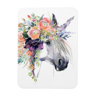 Floral Dprimed Unicorn Magneet