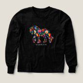 Floral Draft Horse Longsleeve Tshirt voor Meisjes (Voorkant)