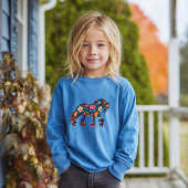 Floral Draft Horse Longsleeve Tshirt voor Meisjes