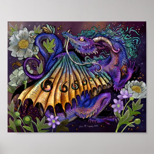 Floral Dragon Poster (Voorkant)