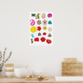 Floral Dragon Poster | Vintage Wall Art Print (Cuisine)