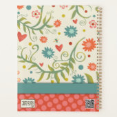 Floral Dragonfly gepersonaliseerde docent Planner (Achterkant)