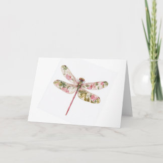 Floral Dragonfly Wenskaart – Whimsical Garden Kaart