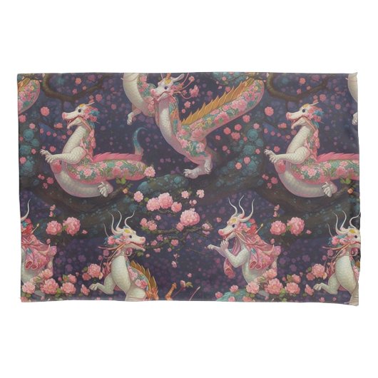 Floral Dragons Kussensloop (Voorkant-Links)