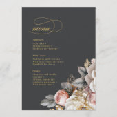Floral Drama Mariage Menu Charcoal ID1022 (Devant)