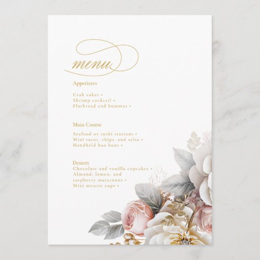 Floral Drama Mariage Menu ID1022 (Devant)