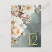 Floral Drama Mariage Numéro de table Green ID1022 (Dos)