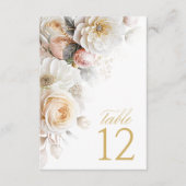 Floral Drama Mariage Numéro de table White ID1022 (Devant)