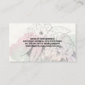 Floral Drawing Achtergrond Visitekaartje (Achterkant)