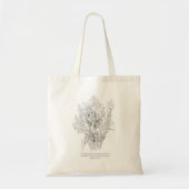 Floral Drawing Scripting Tote Bag (Voorkant)