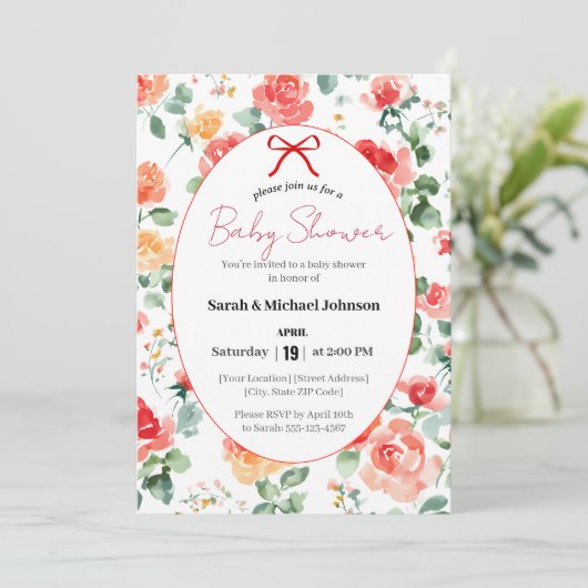 Floral Dream Baby Shower Kaart (Staand voorkant)