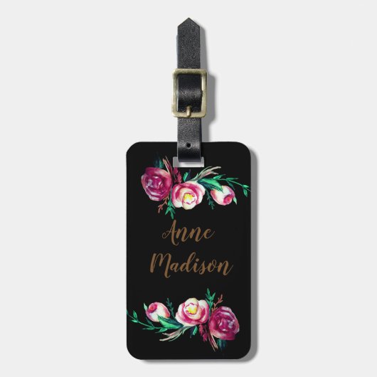 Floral Dream Custom Bagagelabels (Voorkant verticaal)