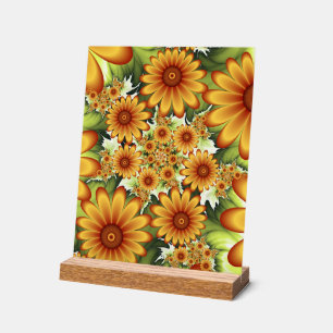 Floral Dream, Moderne Abstracte bloem Fractal Art Acryl Bord