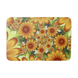 Floral Dream, Moderne Abstracte bloem Fractal Art Badmat