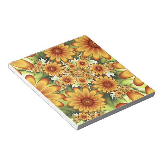 Floral Dream, Moderne Abstracte bloem Fractal Art Notitieblok (Schuin)