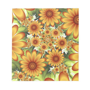 Floral Dream, Moderne Abstracte bloem Fractal Art Notitieblok