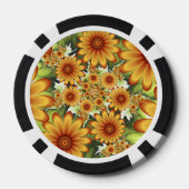 Floral Dream, Moderne Abstracte bloem Fractal Art Poker Chips (Achterkant)