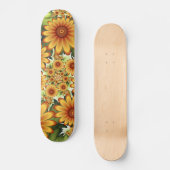 Floral Dream, Moderne Abstracte bloem Fractal Art Skateboard (Voorkant)