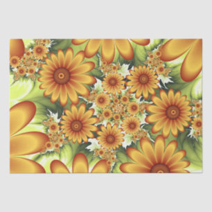Floral Dream, Moderne Abstracte bloem Fractal Art Tissuepapier