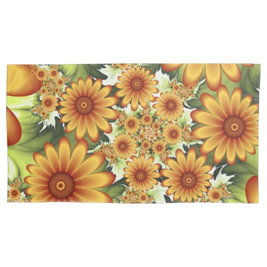 Floral Dream, Moderne Abstracte bloemen Fractal Ar Kussensloop (Voorkant)