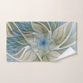 Floral Dream Motif Abstrait Blue Khaki Fractal (Serviette à main)