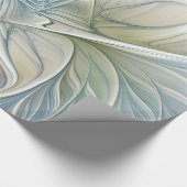 Floral Dream Pattern Abstract Blue Khaki Fractal Cadeaupapier (Hoek)