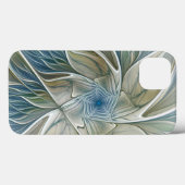 Floral Dream Pattern Abstract Blue Khaki Fractal Case-Mate iPhone Case (Achterkant (horizontaal))