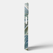 Floral Dream Pattern Abstract Blue Khaki Fractal Case-Mate iPhone Case (Achterkant / Rechts)