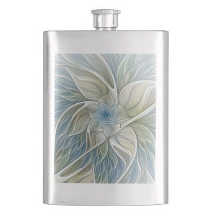 Floral Dream Pattern Abstract Blue Khaki Fractal Flacon