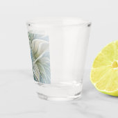 Floral Dream Pattern Abstract Blue Khaki Fractal Shot Glas (Rechts)