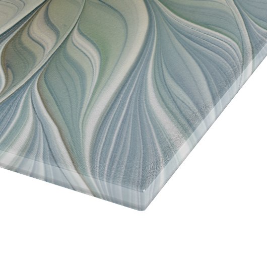 Floral Dream Pattern Abstract Blue Khaki Fractal Snijplank (Hoek)